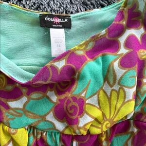 Cosabella Vibrant Floral Scoop Neck Lingerie in Mint, Magenta & Yellow